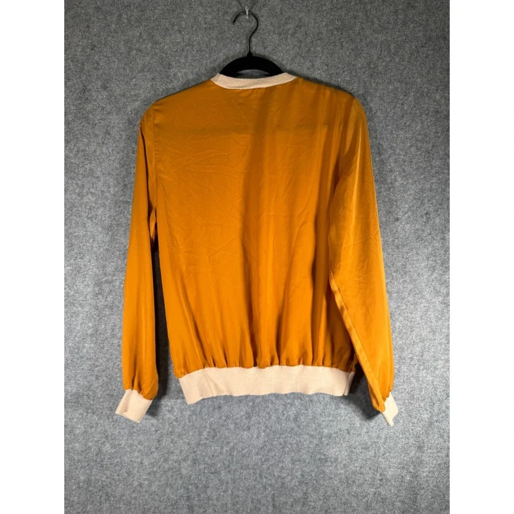 3.1 Phillip Lim‎ Target Womens Mustard Yellow Leopard Mixed Media Sweater Medium